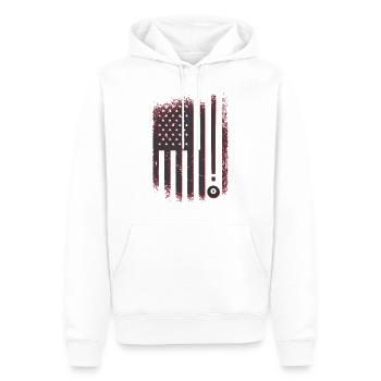 Billiards America Flag - Men’s Premium Organic Hoodie - white - Front - Nico (187cm)