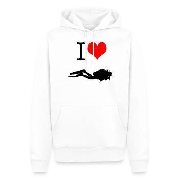 Plongée 2 - Sweat à capuche Premium bio Homme - blanc - Devant - Nico (187cm)