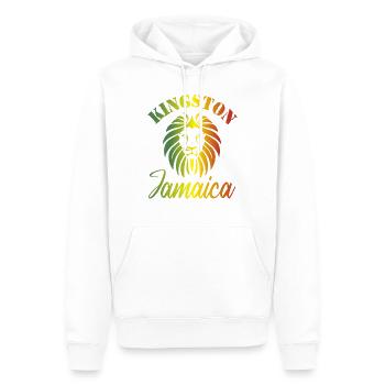 Kingston Town Jamaica Backpacker Travel - Sweat à capuche Premium bio Homme - blanc - Devant - Nico (187cm)