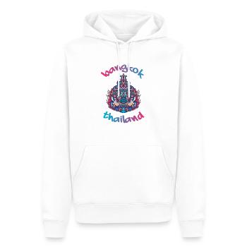 Bangkok Thaïlande Backpacker Voyage - Sweat à capuche Premium bio Homme - blanc - Devant - Nico (187cm)