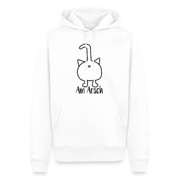 Chat par derrière - Sweat à capuche Premium bio Homme - blanc - Devant - Nico (187cm)