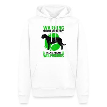Redet über Irischer Wolfshund Windhund Spruch - Männer Premium Bio Hoodie - Weiß - Vorne - Nico (187cm)