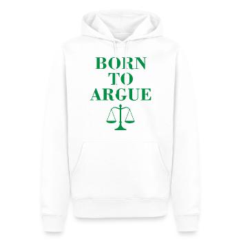 Born to argue avocat profession sentence jura cadeau - Sweat à capuche Premium bio Homme - blanc - Devant - Nico (187cm)