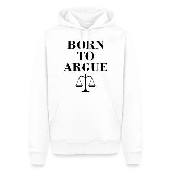 Born to argue lawyer profession saying jura gift - Men’s Premium Organic Hoodie - white - Front - Nico (187cm)