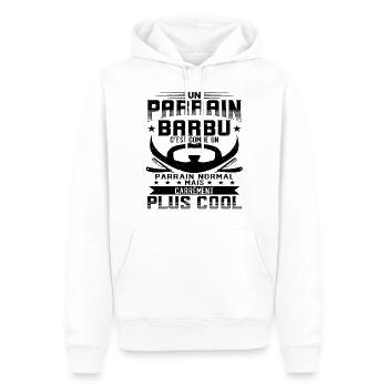 Parrain Barbu Cadeau - Sweat à capuche Premium bio Homme - blanc - Devant - Nico (187cm)