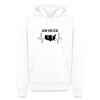 America Heartbeat - Men’s Premium Organic Hoodie - white - Front - Nico (187cm)