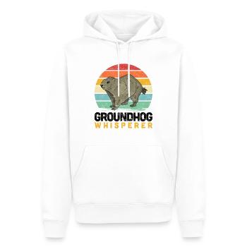 Murmeltier Flüsterer lustiger Nagetier Spruch - Männer Premium Bio Hoodie - Weiß - Vorne - Nico (187cm)