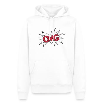 Oh my god - Sweat à capuche Premium bio Homme - blanc - Devant - Nico (187cm)