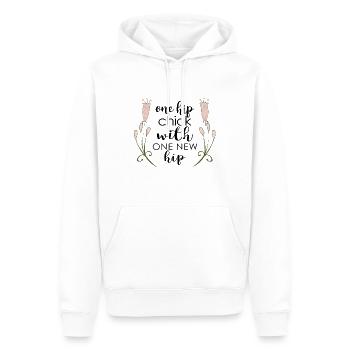 fun hip surgery hip chick gift Flower design - Men’s Premium Organic Hoodie - white - Front - Nico (187cm)
