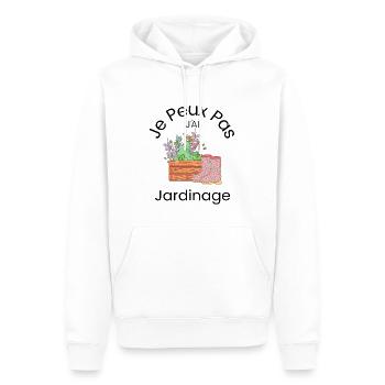 Je Peux pas j ái Jardinage humour - Sweat à capuche Premium bio Homme - blanc - Devant - Nico (187cm)