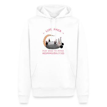 Play Dead To Avoid Responsibilities, Funny Opossum - Männer Premium Bio Hoodie - Weiß - Vorne - Nico (187cm)