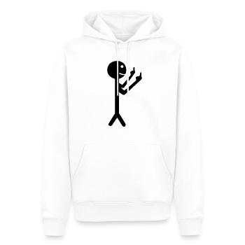Doigts puants - Sweat à capuche Premium bio Homme - blanc - Devant - Nico (187cm)