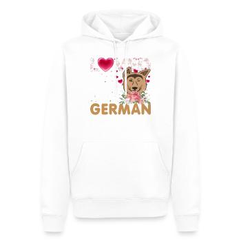 Berger allemand Berger allemand amour - Sweat à capuche Premium bio Homme - blanc - Devant - Nico (187cm)
