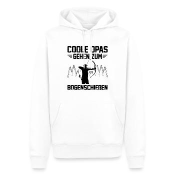 Coole Opas Gehen Zum Bogenschießen Bogensport - Männer Premium Bio Hoodie - Weiß - Vorne - Nico (187cm)