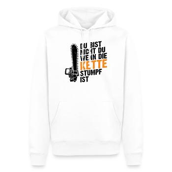 Holzfäller Kette Kettensäge - Männer Premium Bio Hoodie - Weiß - Vorne - Nico (187cm)