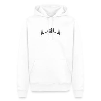 Honigdachs Herzschlag Dachs Geschenk - Männer Premium Bio Hoodie - Weiß - Vorne - Nico (187cm)