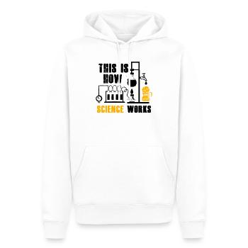 How Science Works Funny Beer Home - Men’s Premium Organic Hoodie - white - Front - Nico (187cm)