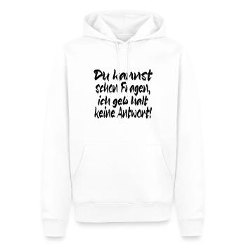 Kannst fragen - Männer Premium Bio Hoodie - Weiß - Vorne - Nico (187cm)