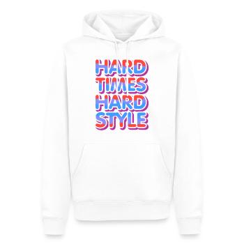 Hardstyle Rave Techno Spruch Feiern Festival - Männer Premium Bio Hoodie - Weiß - Vorne - Nico (187cm)
