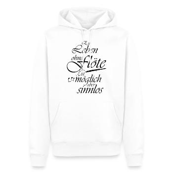 Flöte Querflöte Spielerin Orchester Instrument Mus - Männer Premium Bio Hoodie - Weiß - Vorne - Nico (187cm)