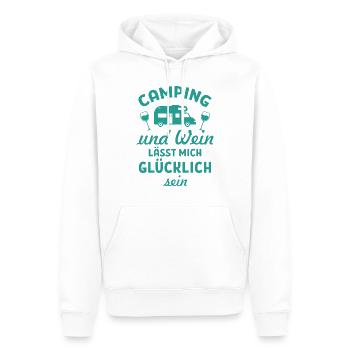 Camping Wein Spruch Geschenk Trinken Party Alkohol - Männer Premium Bio Hoodie - Weiß - Vorne - Nico (187cm)