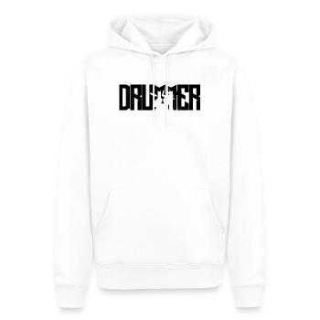 percussion negative drummer batteur drums - Sweat à capuche Premium bio Homme - blanc - Devant - Nico (187cm)