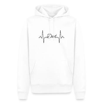 Papa papa battement de cœur - Sweat à capuche Premium bio Homme - blanc - Devant - Nico (187cm)