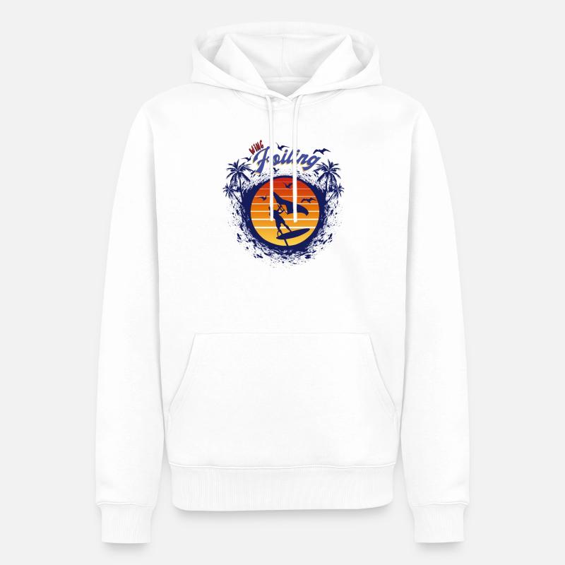 Wing Foiling sky wing Geschenk - Männer Premium Bio Hoodie - Weiß
