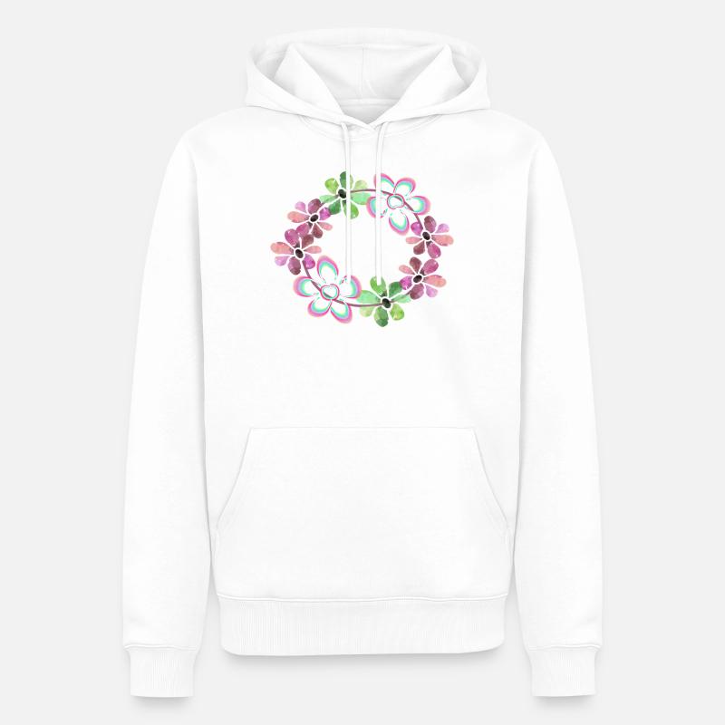 Fleurs fleurs - Sweat à capuche Premium bio Homme - blanc