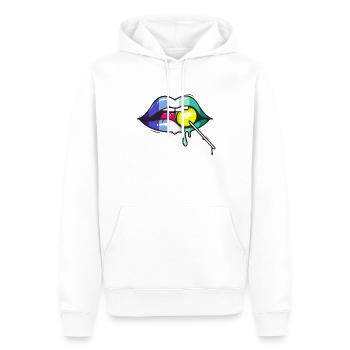 Gay Men Fahne Lippen Schwuler mit Lutscher - Männer Premium Bio Hoodie - Weiß - Vorne - Nico (187cm)