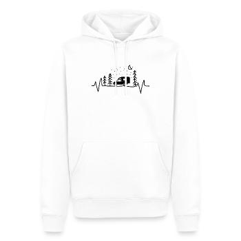 Pickup Wohnkabine Herzschlag bei Nacht - Männer Premium Bio Hoodie - Weiß - Vorne - Nico (187cm)