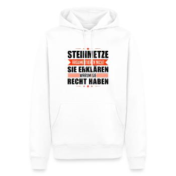 Steinmetze argumentieren nicht Steinbildhauer - Männer Premium Bio Hoodie - Weiß - Vorne - Nico (187cm)