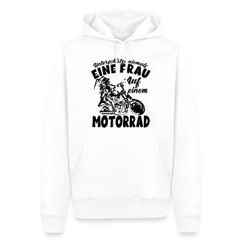 Bikerin Motorradfahrerin - Frau auf einem Motorrad - Männer Premium Bio Hoodie - Weiß - Vorne - Nico (187cm)