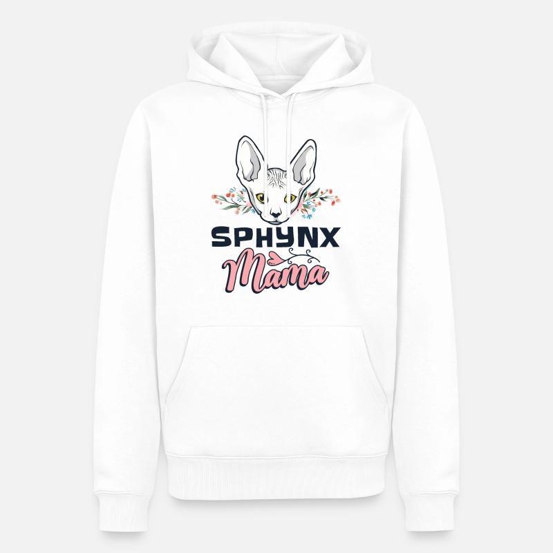 Sphynx chat Sphynx chat - Sweat à capuche Premium bio Homme - blanc