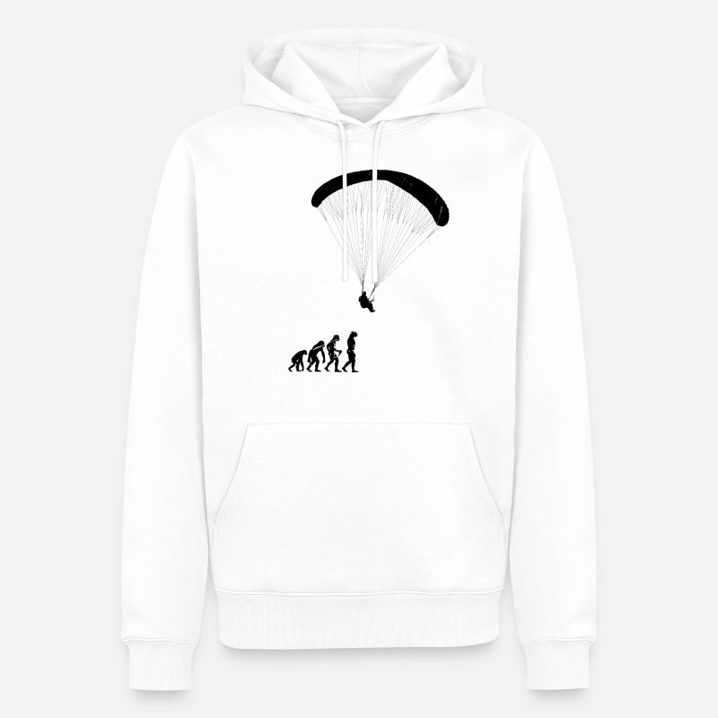 Evolution parapente - Sweat à capuche Premium bio Homme - blanc