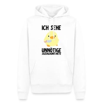 Ünnötige Sozialkontakte Ente mit Messer Meme Küken - Männer Premium Bio Hoodie - Weiß - Vorne - Nico (187cm)