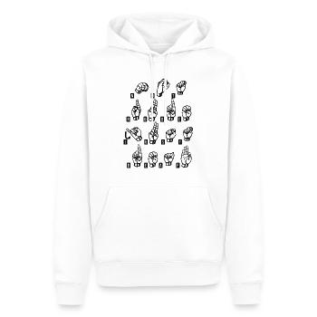 Sourd sourd langue des signes Deaf Cadeau - Sweat à capuche Premium bio Homme - blanc - Devant - Nico (187cm)