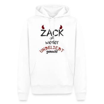 Zack und wieder unbeliebt gemacht - Männer Premium Bio Hoodie - Weiß - Vorne - Nico (187cm)