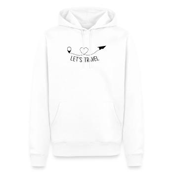 Let's Travel - Standpunkt Herz Flugzeug Reisen - Männer Premium Bio Hoodie - Weiß - Vorne - Nico (187cm)
