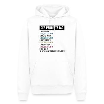 Stunt Scooter Tretroller Roller Sommer Geschenk - Männer Premium Bio Hoodie - Weiß - Vorne - Nico (187cm)