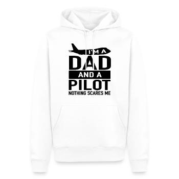 Piloten Dad Flugzeug - Frachtflugzeug Pilot Papa - Männer Premium Bio Hoodie - Weiß - Vorne - Nico (187cm)