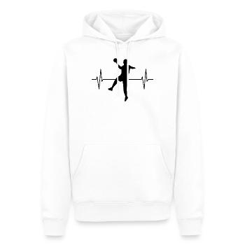 Handballer Herzschlag Handball Geschenk Herren - Männer Premium Bio Hoodie - Weiß - Vorne - Nico (187cm)