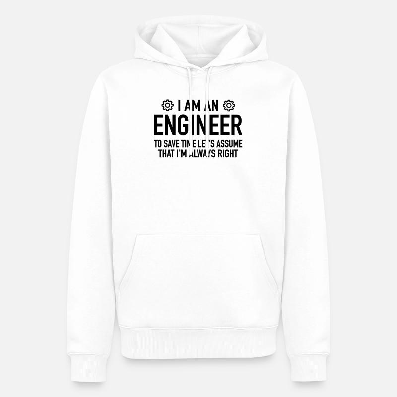 Engineer Spruch - Engineering Engineer Technician - Men’s Premium Organic Hoodie - white