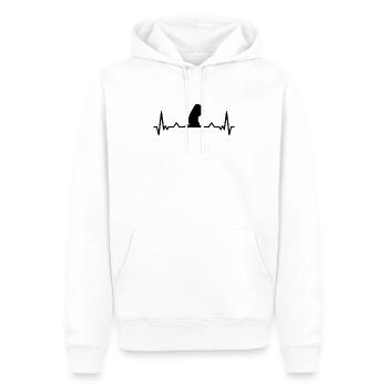 Marmotte battement du cœur rongeur cadeau - Sweat à capuche Premium bio Homme - blanc - Devant - Nico (187cm)