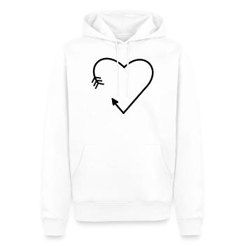 Flèche de la ligne de coeur - Sweat à capuche Premium bio Homme - blanc - Devant - Nico (187cm)