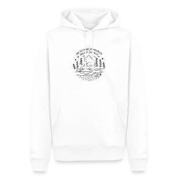 Im Schneckenhaus Bin Ich Zuhaus Pickup Wohnkabine - Männer Premium Bio Hoodie - Weiß - Vorne - Nico (187cm)