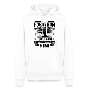 Forgeron Forger Humour - Sweat à capuche Premium bio Homme - blanc - Devant - Nico (187cm)