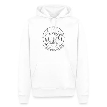 Do What Makes You Happy Tente Camping Nature Bonheur - Sweat à capuche Premium bio Homme - blanc - Devant - Nico (187cm)