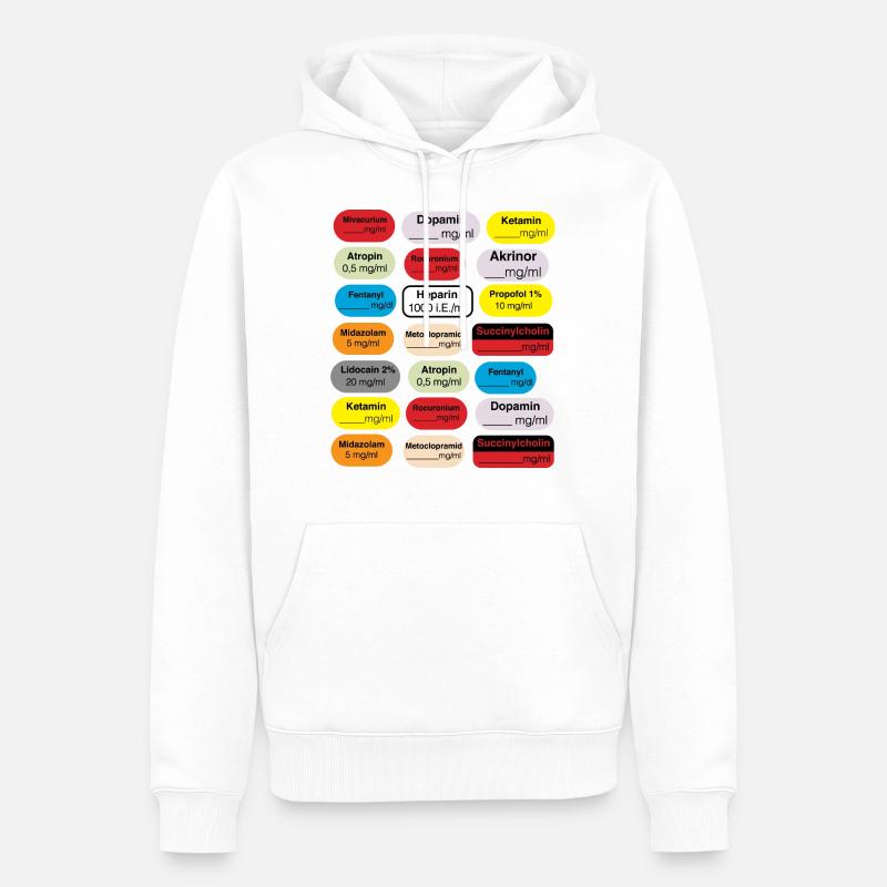 anaesthésie tags - Sweat à capuche Premium bio Homme - blanc