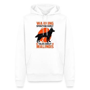 Redet spontan über Malinois Belgischer Schäferhund - Männer Premium Bio Hoodie - Weiß - Vorne - Nico (187cm)